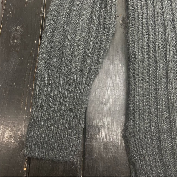 Caslon Gray Knitted Mohair Wool Blend Long Sleeve Sweater Size M Elbow Patch - Picture 7 of 8